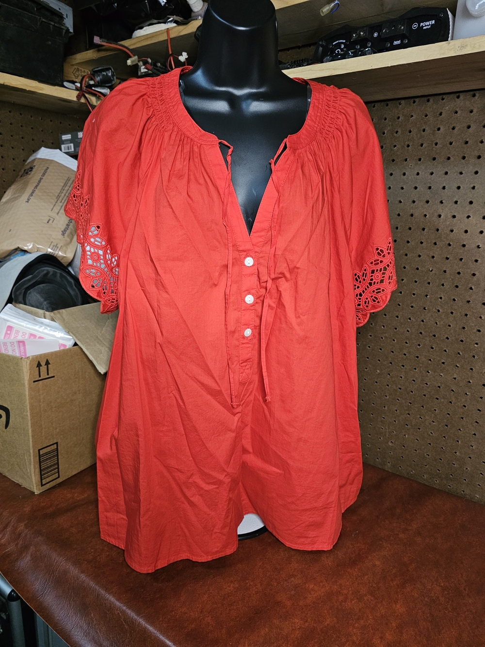 Terra & Sky Eyelet Top 1X Color Red Rooster